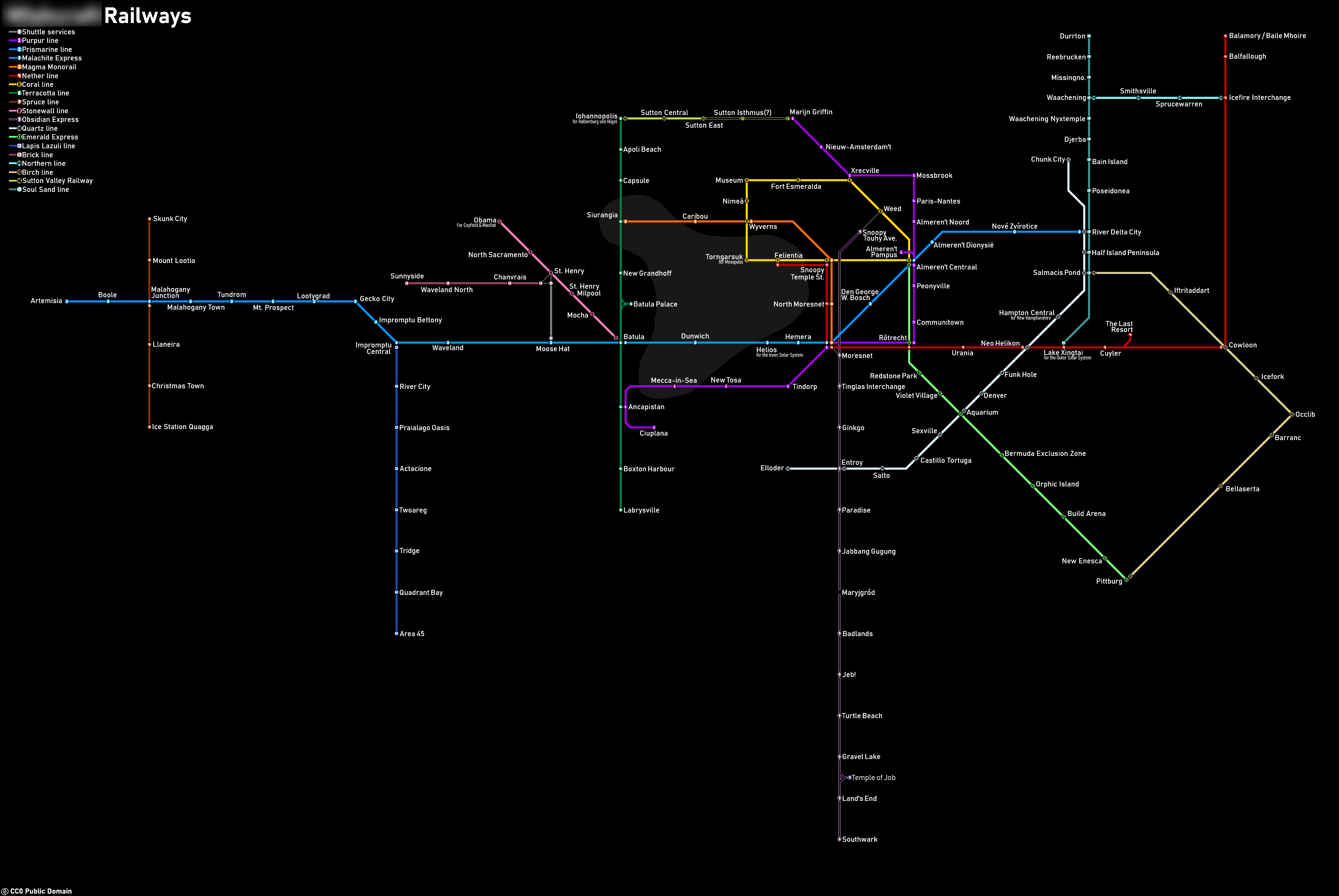 An elaborate railway map.
