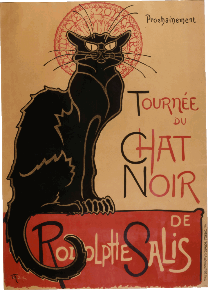 An art nouveau poster with a handsome cat
