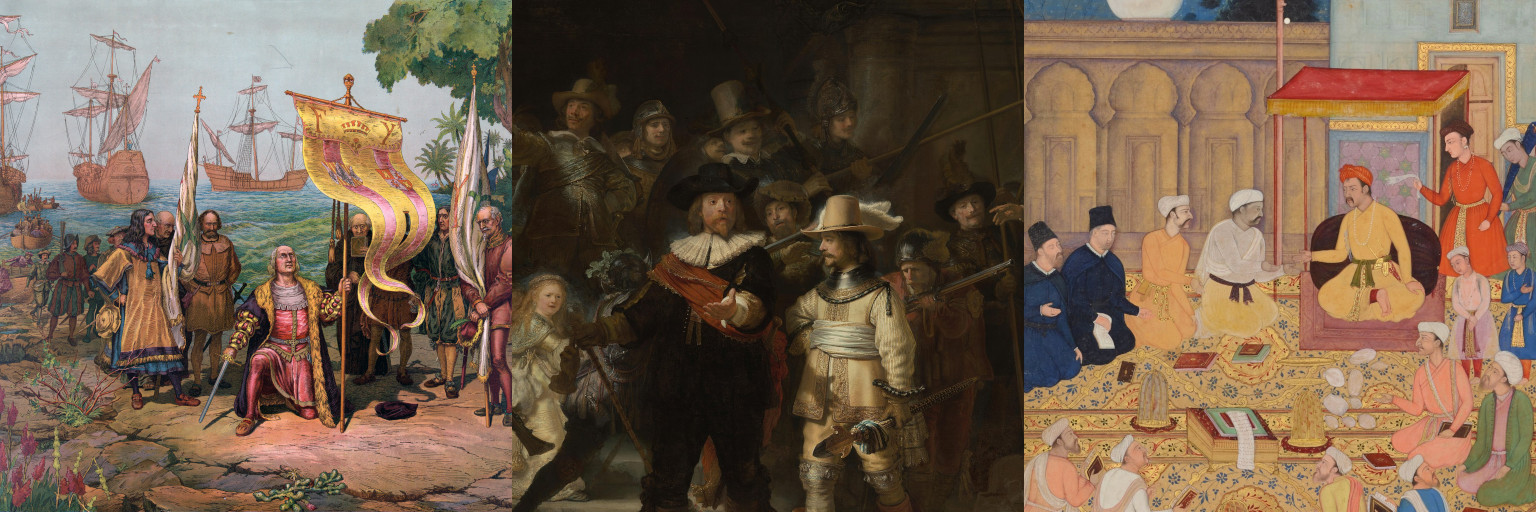 Columbus in the Americas, a painting, a manuscript illustration