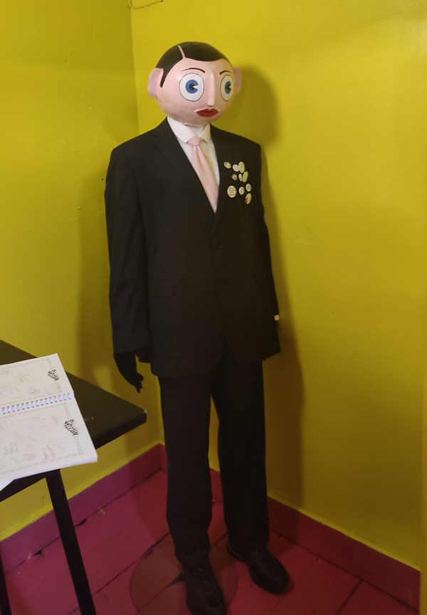 A statue of Frank Sidebottom