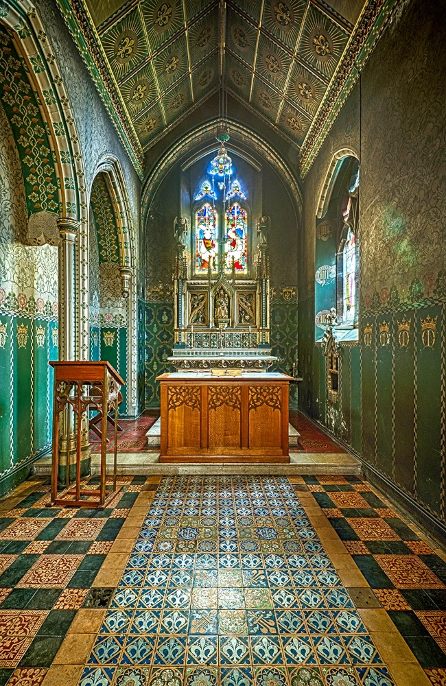 A smaller chapel, every inch decorated with tiny details