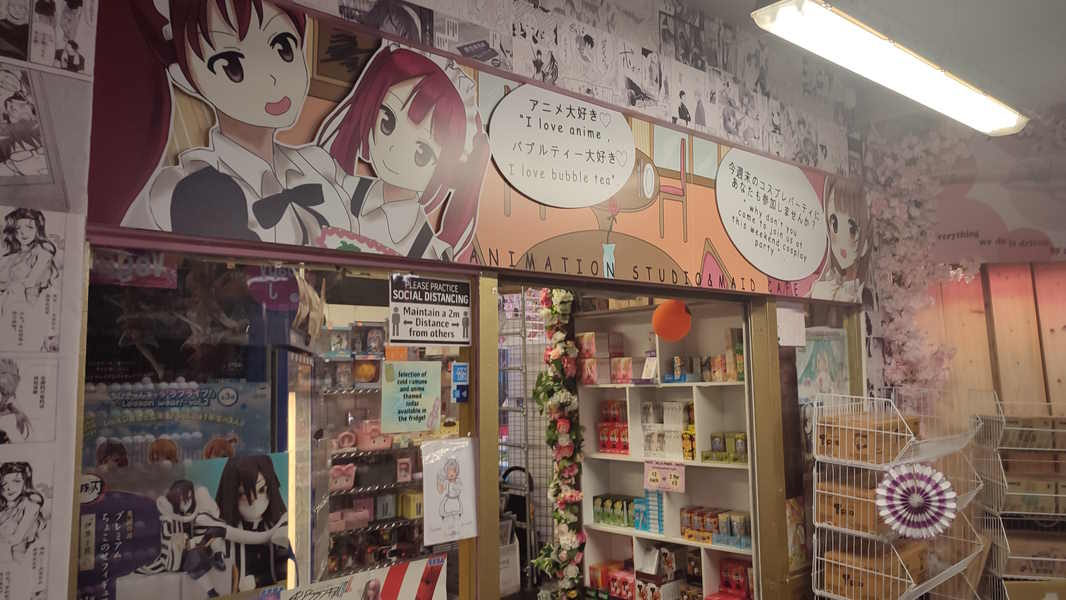 An anime-themed bubble tea shop
