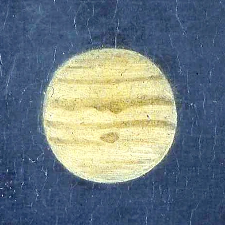 A painting of Jupiter with a suspicious spot in the south
