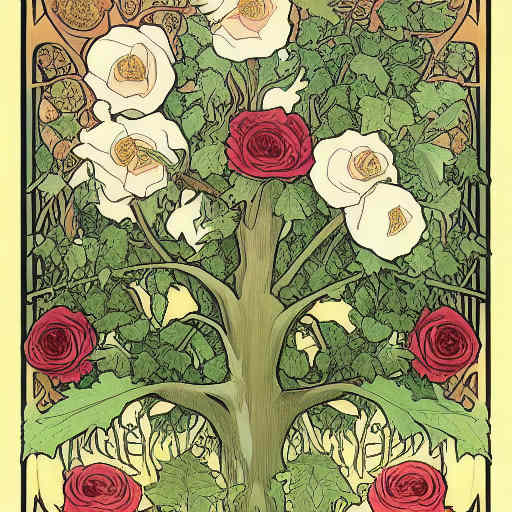 An oak tree sprouts roses instead