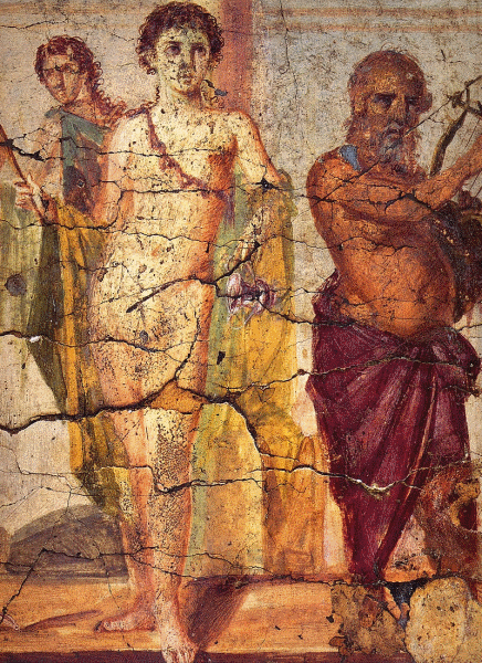 A mosaic depicting Hermaphroditos.